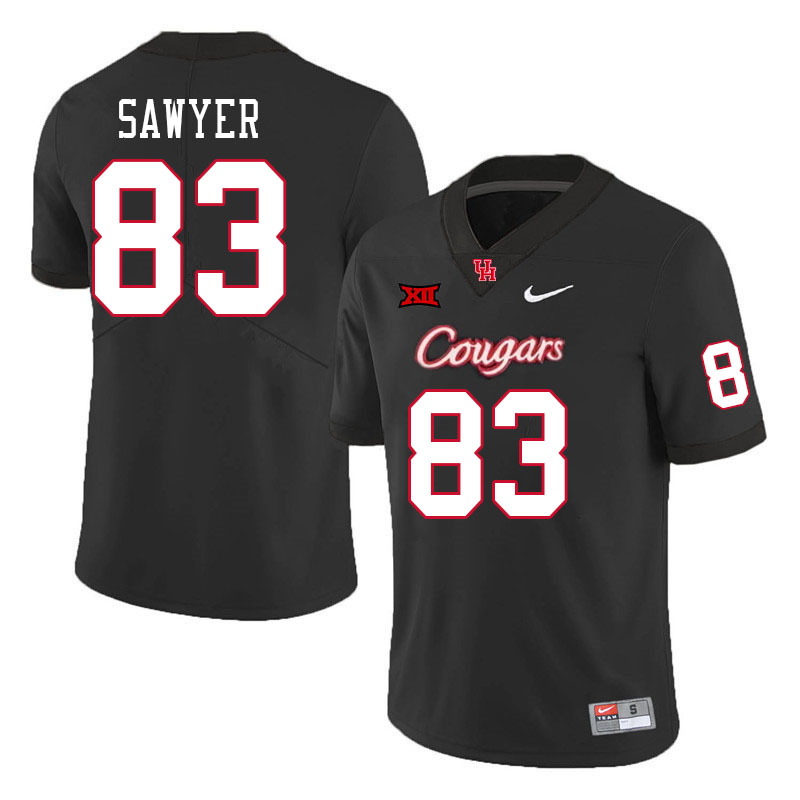 Men #83 Peyton Sawyer Houston Cougars Big 12 XII College Football Jerseys Stitched-Black - Click Image to Close